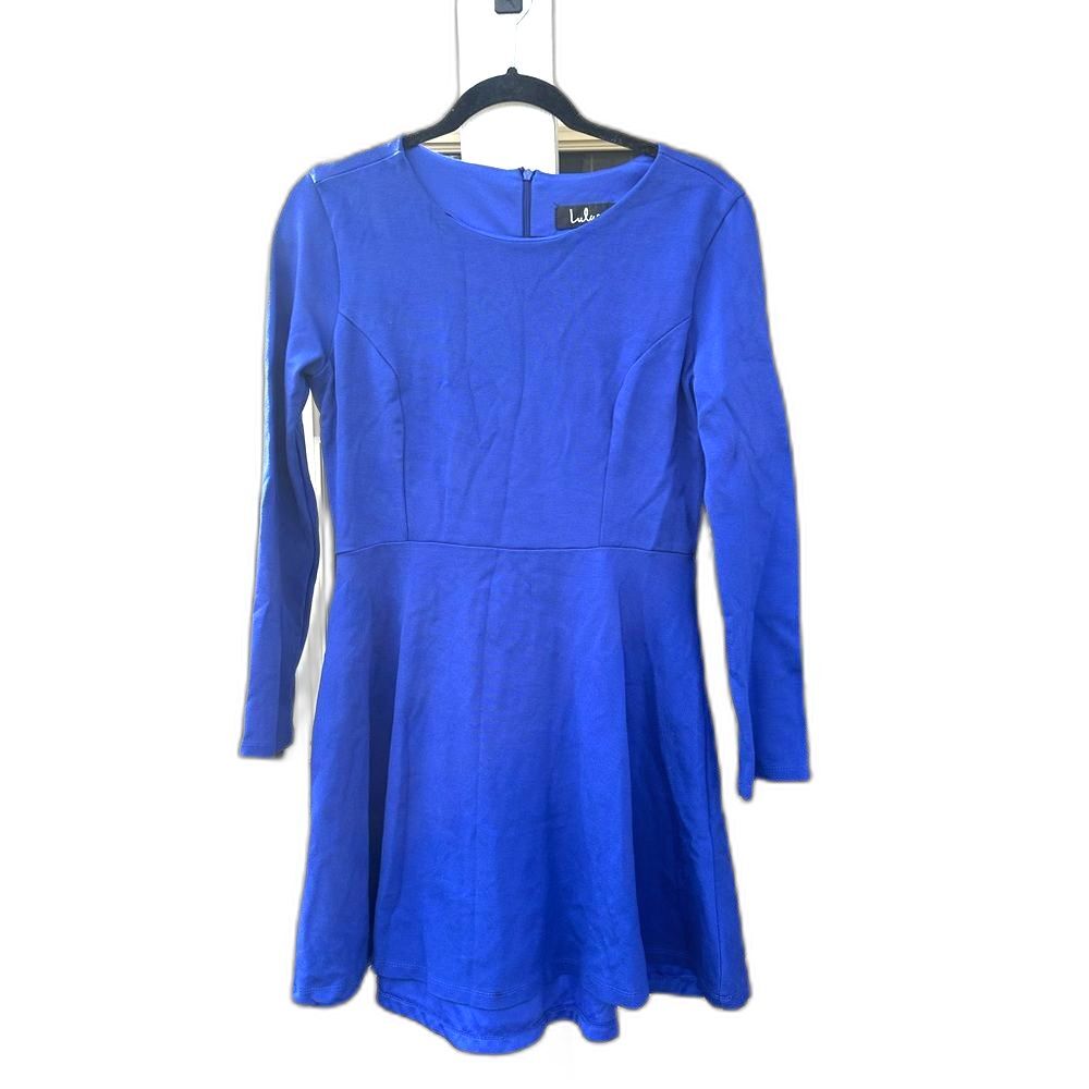 Lulu's Vibrant Blue Long Sleeve Dress